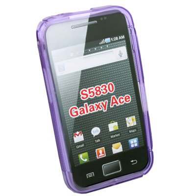 Purple TPU Skin Case Cover For Samsung S5830 Galaxy Ace