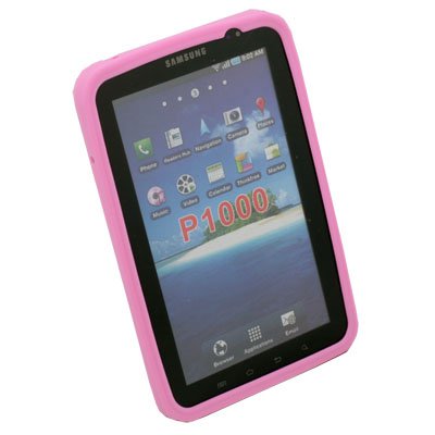For Samsung Galaxy Tab P1000 Silicone Soft Skin Case Pink