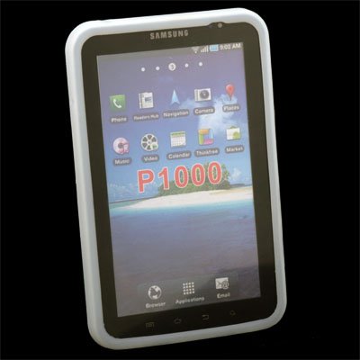 White Silicone Skin Case for Samsung Galaxy TAB P1000 #6086#