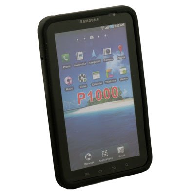 Black Silicone Case Cover for Samsung Galaxy Tab P1000 #6063#