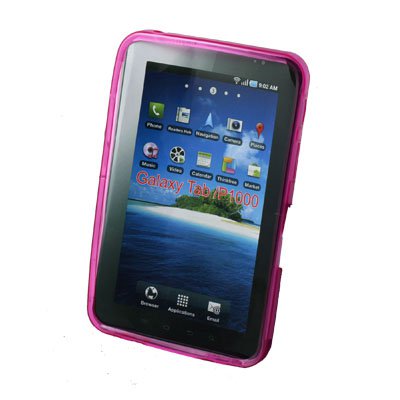 Pink TPU Gel Skin Case For Samsung P1000 Galaxy Tab