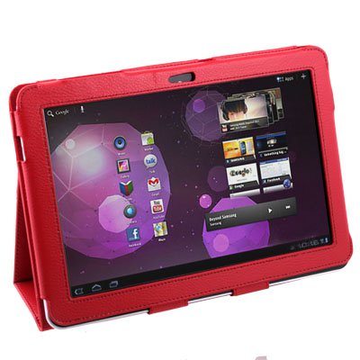 Red PU Leather Case Cover for Samsung Galaxy Tab P7510
