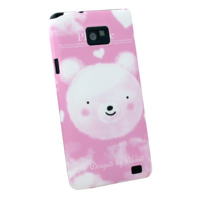 For Samsung Galaxy S2 i9100 Bear Pattern Hard Case Pink