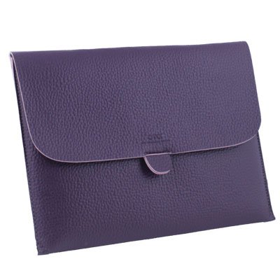 Briefcase Leather Case Pouch For Apple iPad 1/2 (Purple) #7221#