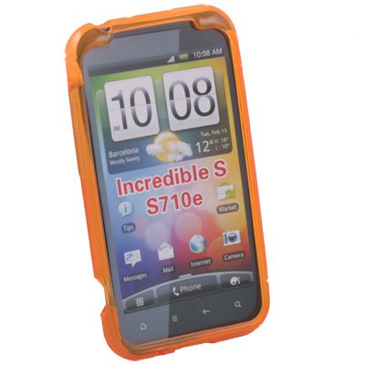 Orange S Curved GEL Case Cover for HTC Incredible S S710E G11