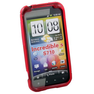 Red TPU Silicone SKin Case Cover for HTC INCREDIBLE S S710