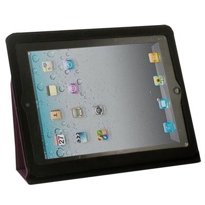 Super Slim Leather Case With Stand For iPad2 (Purple)