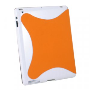 For Apple iPad 2 Leather Smart Cover With Hard Case Orange