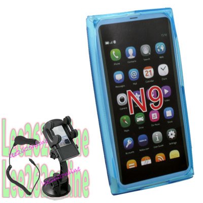 TPU Case Cover +Car Charger Mount for Nokia N9 Lankku az