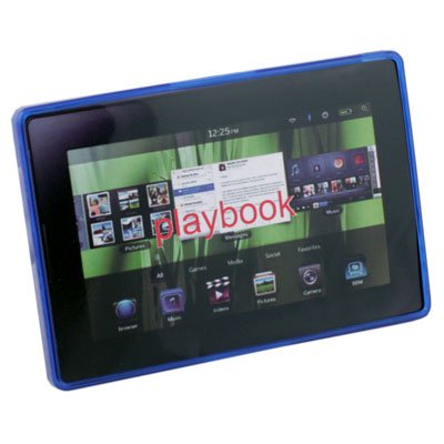 TPU Clear Ripple Case Cover for Blackberry Playbook Blue