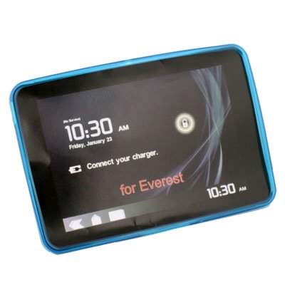 Soft Rubber Skin Case Cover Motorola Xoom Tablet (Blue)