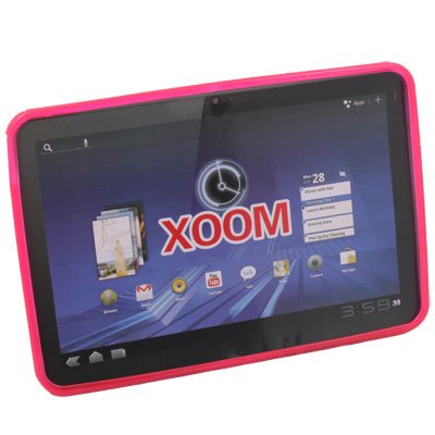 For Motorola XOOM Tablet TPU Skin Cover Case Pink
