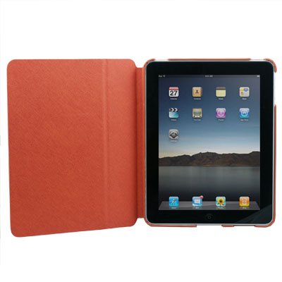 Orange Leather Flip Case Cover Leg Stand for Apple iPad
