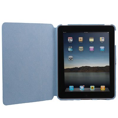 Blue Leather Flip Sleeve Case Cover Leg Stand for iPad