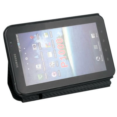Standing Matts Leather Case for Samsung Galaxy P1000 Black #6272#
