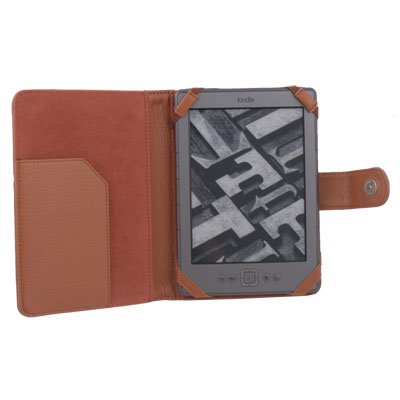 PU Leather Case Cover Pouch Jacket for Ebook Reader Amazon Kindle 4 Brown#7415#