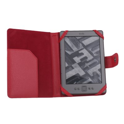 Red PU Leather Case Skin Cover for Latest Amazon Kindle 4 4th