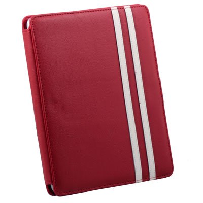 For Apple iPad Red Leather Case Pouch Kick Stand