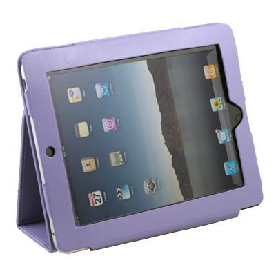 Purple Leather Skin Case Cover Pouch for Apple iPad