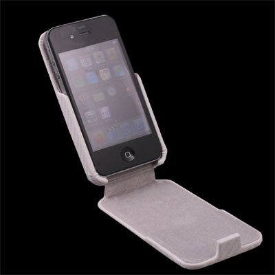 White Matts Pattern PU Leather Case for Apple iPhone 4G
