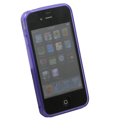 Transparent DotWave Rubber for Apple iPhone 4 4G 4S(Purple)