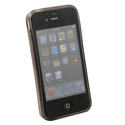 For Apple iPhone 4 4G 4S Transparent DotWave Rubber Black