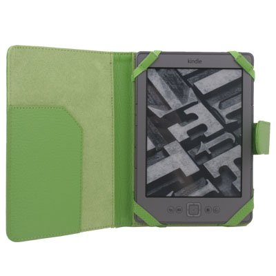 Leather Case Cover skin PU for Latest Amazon Kindle 4 Green
