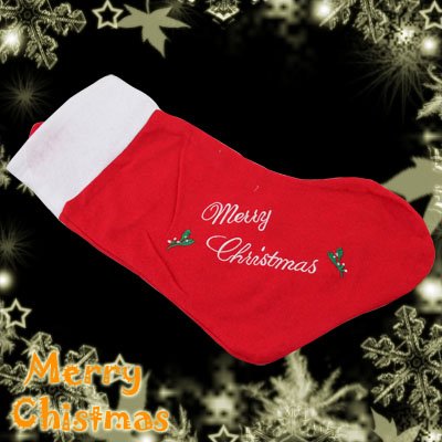 Red Felt Christmas Santa Claus Stocking Gift Bag Ornament Decoration Item
