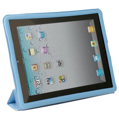 Blue Leather Case Cover Pouch Stand for Apple iPad 2