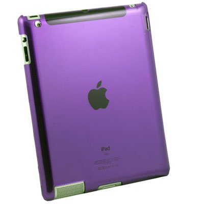 Clear Purple Hard Case Cover for Apple iPad 2