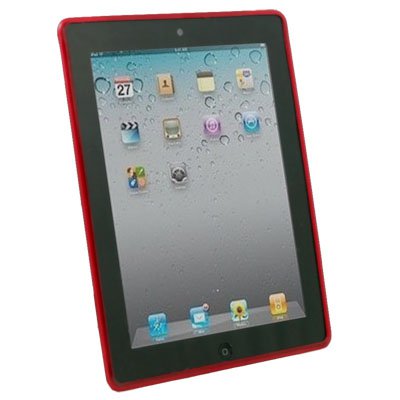 Red Dotwave Rubber Skin Case Cover for Apple iPad 2