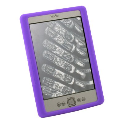 Silicone Skin Case Cover for Latest Amazon Kindle 4 4th Generation eBook Purple
