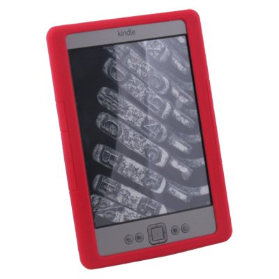 For Amazon Kindle 4 Silicone Case Cover (Red)