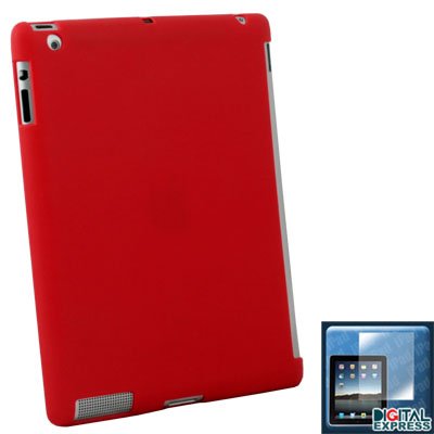 Red Smart Cover Hard Case + Protector for iPad 2