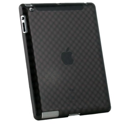 Black Soft Diamond Rubber Skin Case for Apple iPad 2