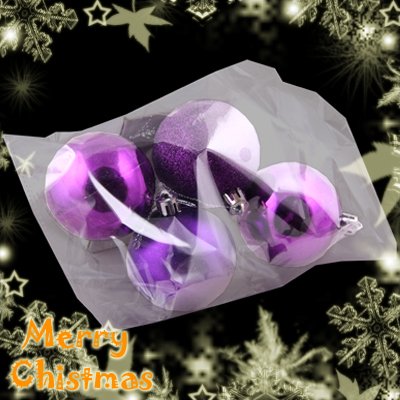 4 Cute Christmas Tree Hanging Item Mixed Ball Charms Decoration Ornaments Purple