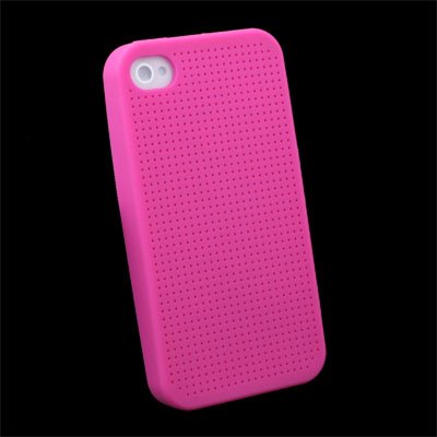 Cross Stitch Silicone Skin Case for iPhone 4 Peach #7103#