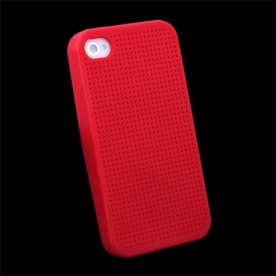 Cross Stitch Silicone Hard Case for Apple iPhone 4 Red #7104#