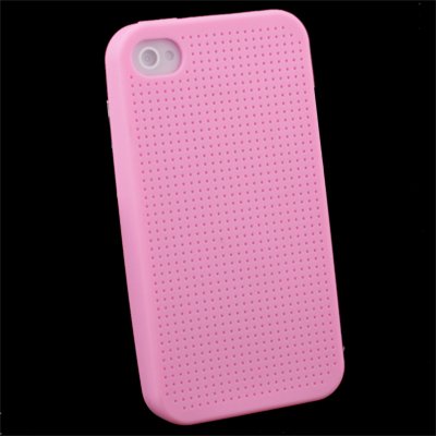 For iPhone 4 Cross Stitch Silicone Case Pink