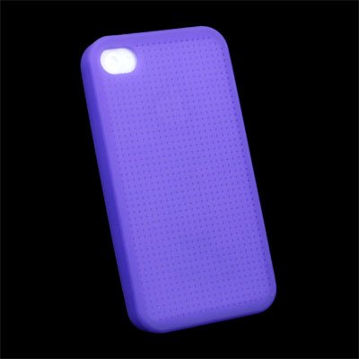 Cross Stitch Silicone Case Cover for Apple iPhone 4 Purple #7105#