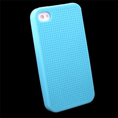 Blue Cross Stitch Silicone Case for iPhone 4 #7111#