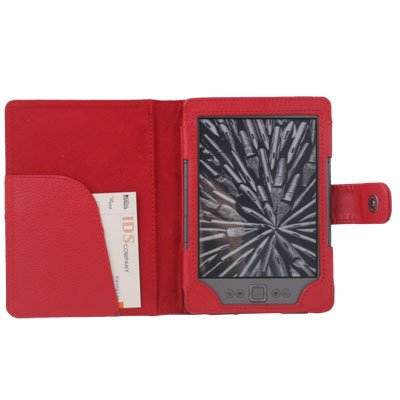 Red Leather Pouch Case Cover for Amazon Kindle 4 4th Generation Edition