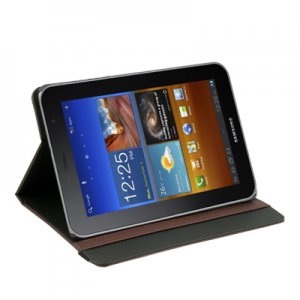 Brown Synthetic Leather Case Cover for Samsung Galaxy Tab Plus 7.7 P6800
