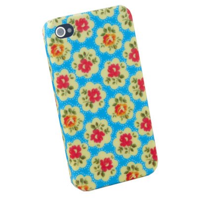 Azure Flowers Slim Hard Case Cover For iPhone 4 4G
