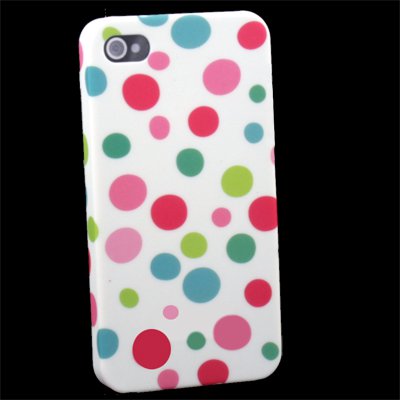 For iPhone 4 4G 4S Dot Color Flower Slim Hard Case Cover