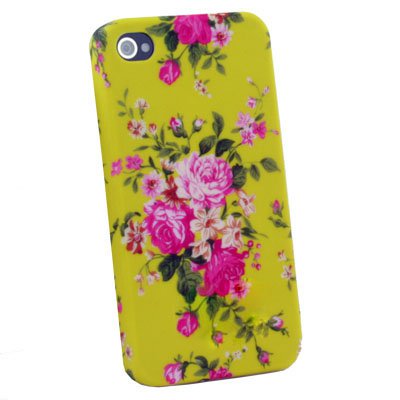 Flower Slim Hard Case Cover For iPhone 4 4G 4S Yellow
