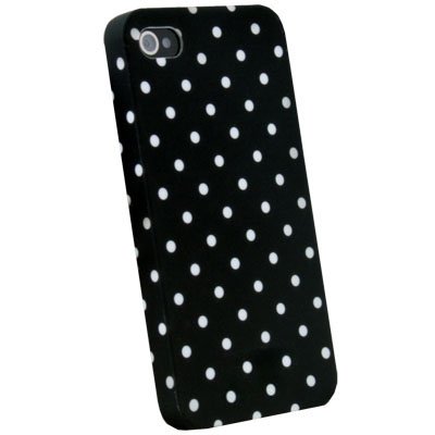 Dot Black Flower Slim Hard Case Cover for iPhone 4 4G