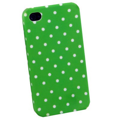 For iPhone 4 4G Dot Green Flower Slim Hard Case Cover