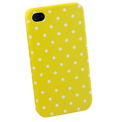 For iPhone 4 4G 4S Dot Yellow Flower Slim Hard Case Cover