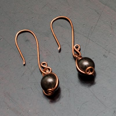 Dangling Chocolate Swarovski Pearls